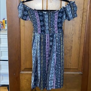 Off the shoulder dress black and colorful